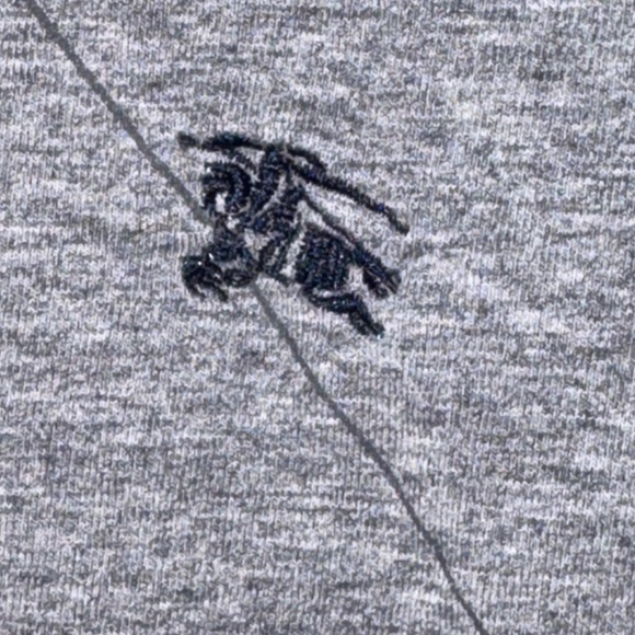 Burberry London Men’s Gray Polo Shirt Check Trim Logo Size M - Picture 2 of 9